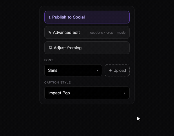 OpusCut video font upload